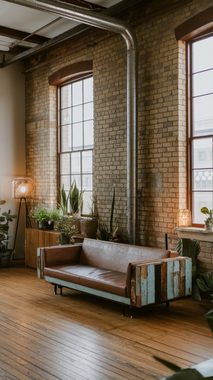 Imagine cozy nights in this urban sanctuary. Reclaimed materials meet exposed brick in a loft that's both stylish and surprisingly intimate. The high ceilings and warm lighting create a space that's both dramatic and inviting.