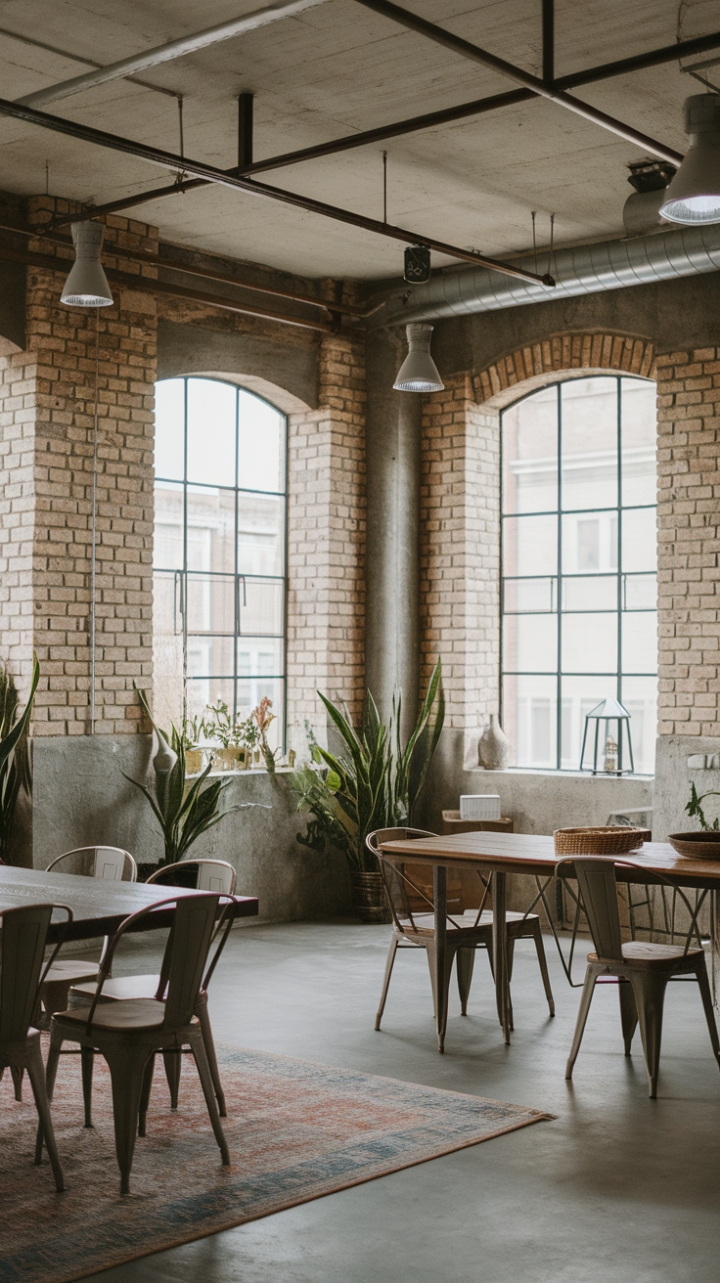 Imagine waking up in this haven: high ceilings, minimalist furniture, and vintage accents combine to form a sophisticated industrial sanctuary. The perfect blend of rugged textures and calming elements makes this loft a true urban oasis.