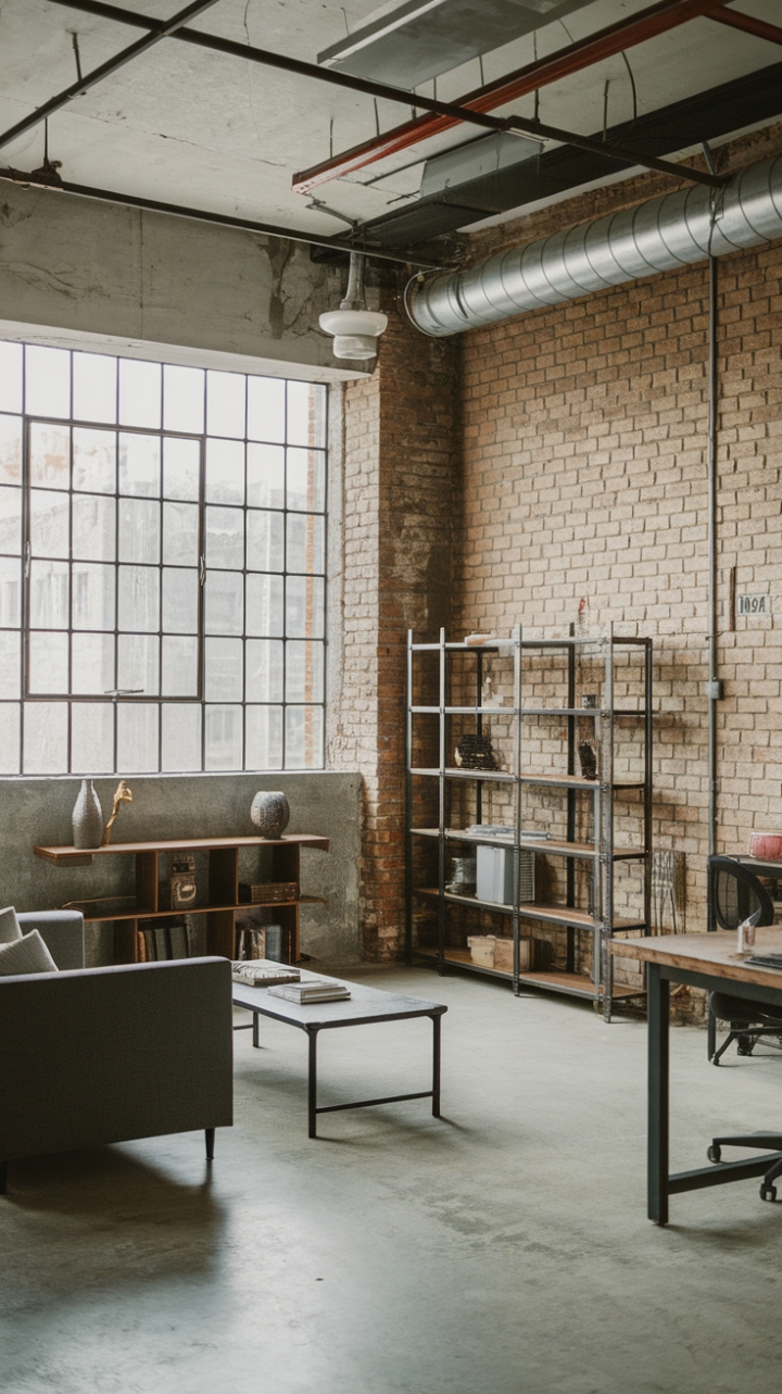 Craving a space that's as cool as it is comfortable? This industrial-style loft delivers. Exposed brick walls meet polished concrete floors, while vintage finds and minimalist furniture create a surprisingly warm and welcoming atmosphere. The perfect canvas for your personal style.