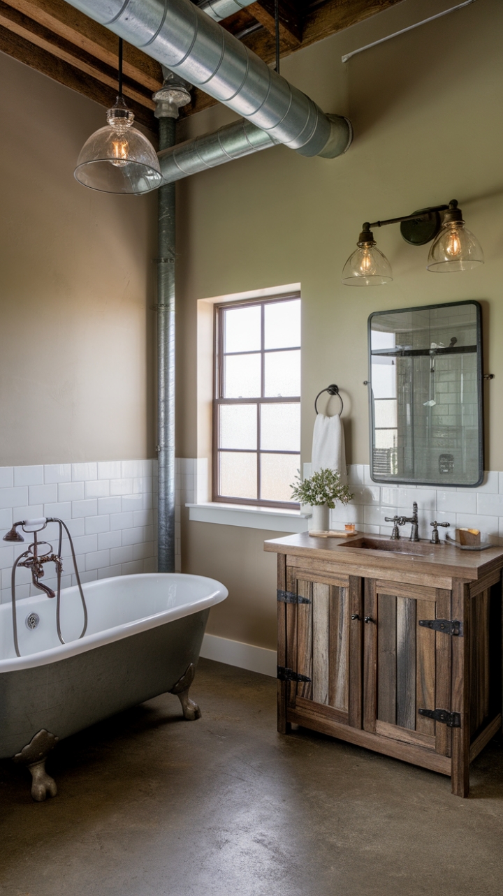 20 Industrial Farmhouse Bathroom Decor Ideas: Get the Look That’s Taking Over Pinterest