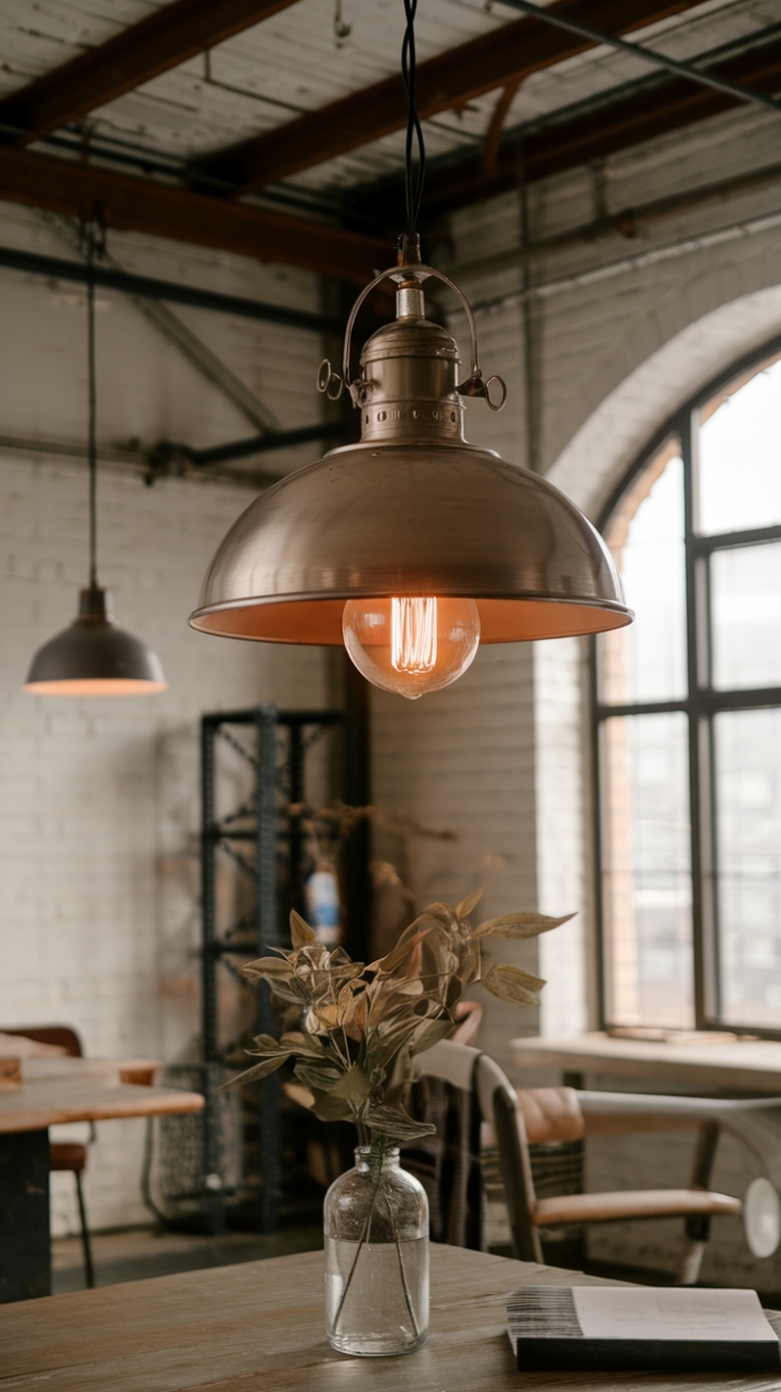 Imagine the warm glow of this metal pendant light illuminating your evenings! This stunning loft pendant fixture, a blend of industrial and vintage aesthetics, boasts exposed bulb elegance and a warehouse pendant lamp vibe. Its unique design is a statement piece, perfect for adding a touch of rugged sophistication to your living space.