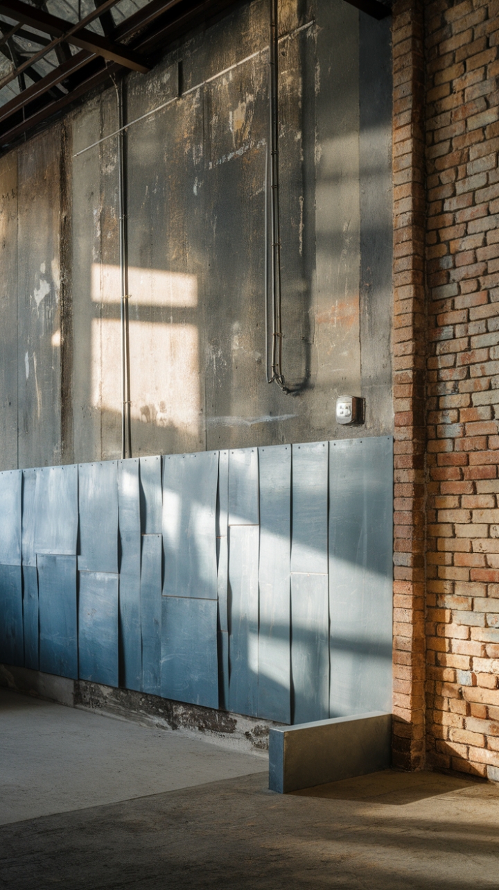 Imagine waking up in this loft-like sanctuary, where the concrete floor whispers stories of urban grit and the raw materials speak volumes of authentic design. The interplay of light and shadow across the exposed brick and metal paneling creates a captivating atmosphere, perfect for the modern industrialist.