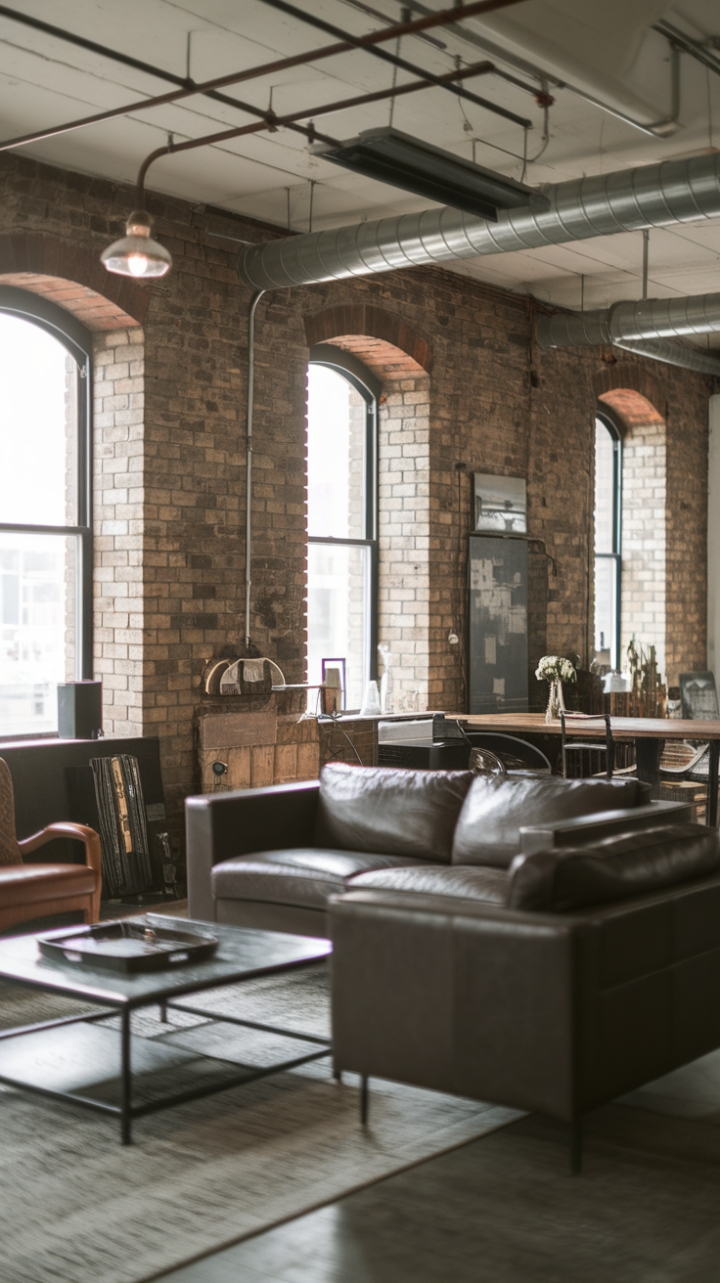 Concrete, brick, and steel—the raw materials of industry—transform into a sophisticated and inviting living space. This open-concept design masterfully balances minimalist aesthetics with a touch of urban edge, creating a home that's both strikingly modern and undeniably comfortable.