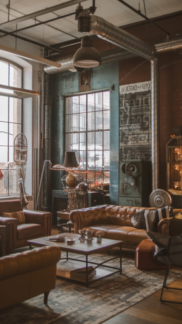 Unleash your inner urban explorer in this raw, reclaimed haven. Vintage industrial finds mingle with modern lines, creating a space that's both lived-in and luxuriously layered. The exposed brick and metallic accents sing a song of gritty chic, while carefully curated details whisper tales of a bygone era. This isn't just a room; it's a statement.