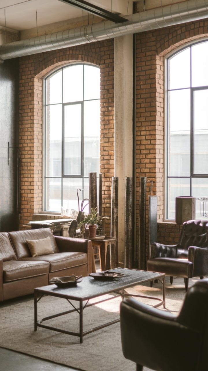 Raw urban grit meets refined industrial chic in this breathtaking loft. Exposed brick, vintage finds, and metallic accents create a space that's both edgy and inviting—a testament to the beauty of reclaimed materials and minimalist design.