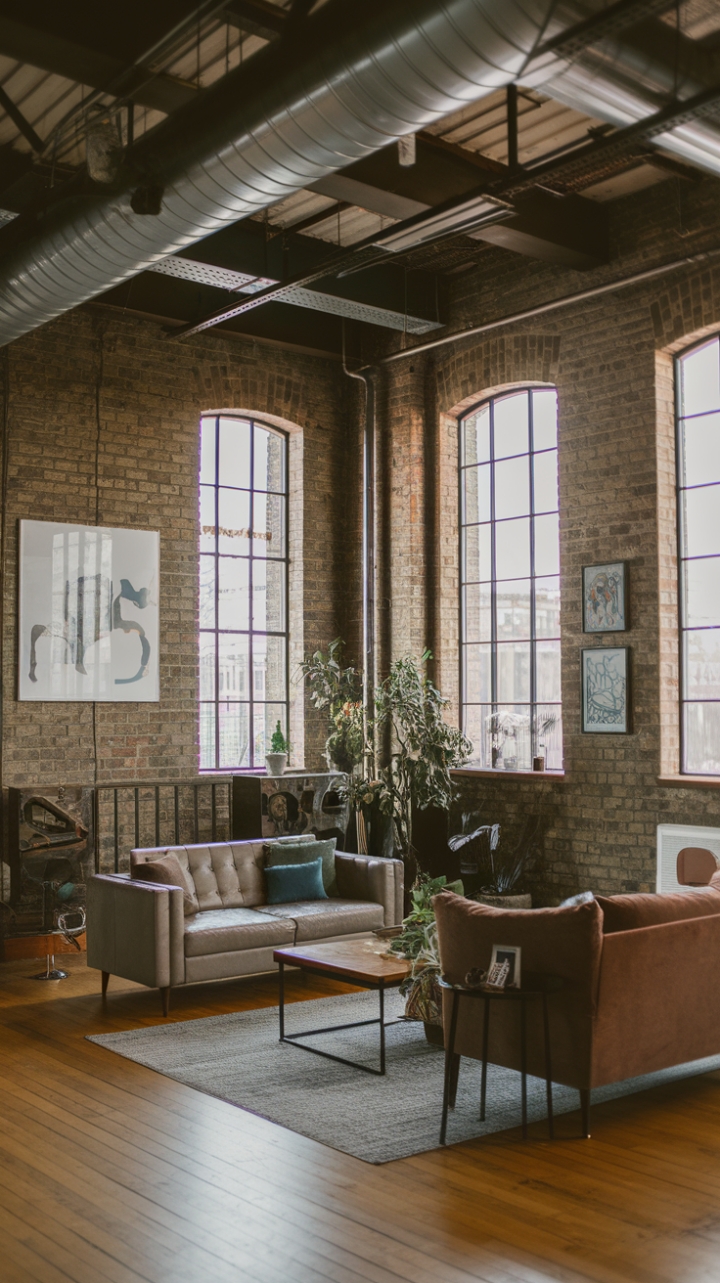 High ceilings and exposed brick whisper tales of the city's past in this stunning loft. A curated mix of industrial elements and plush furnishings blends seamlessly, creating a space that's both stylish and surprisingly inviting. The perfect blend of urban edge and cozy comfort.