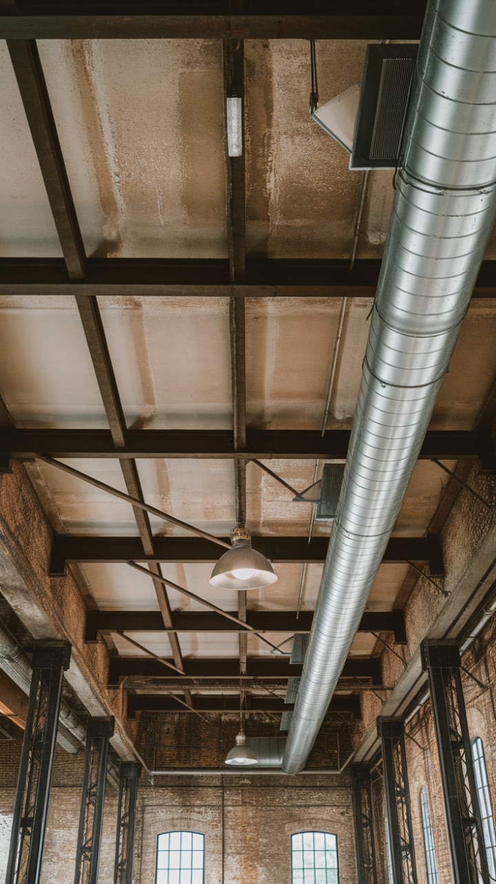 Imagine crafting your haven amidst this captivating backdrop of exposed metal, aged concrete, and the undeniable allure of a truly unique loft ceiling. The vintage industrial aesthetic sings with character, a symphony of textures and history waiting for your personal touch.