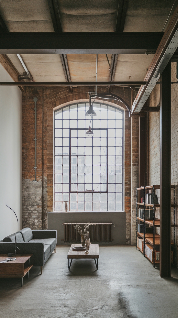 Imagine cozy evenings in this stunning industrial haven. High ceilings and exposed brick walls meet sleek modern furniture and vintage details, creating a space that's both sophisticated and inviting. The perfect blend of raw materials and refined style.