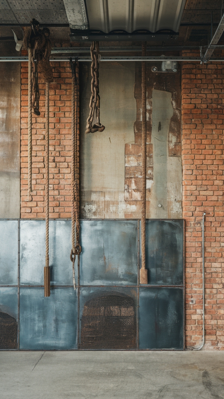 Ready to unleash your inner urbanite? This warehouse-chic haven boasts exposed brick, raw metal, and a concrete canvas, all punctuated by the raw texture of hanging ropes and chains. The distressed finish adds a layer of lived-in cool, perfect for the modern industrialist.