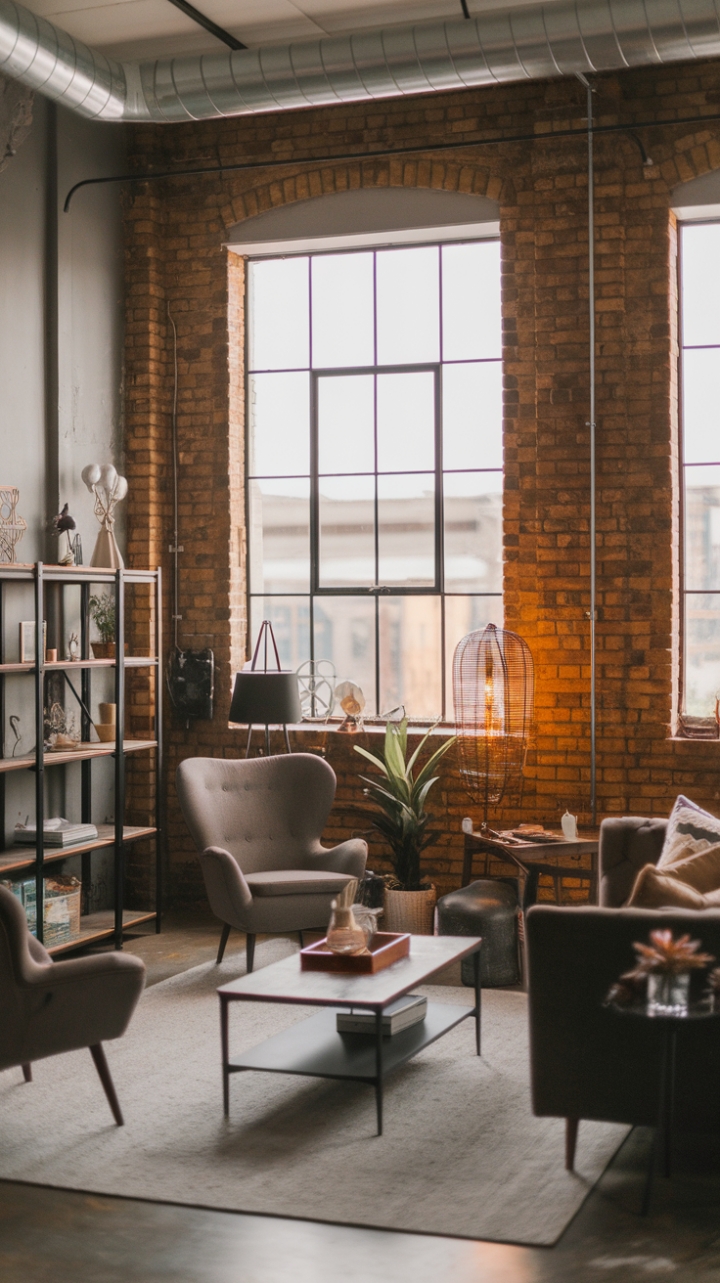 Ready to trade cookie-cutter for concrete cool? This industrial chic loft marries raw, reclaimed materials with a surprisingly warm and inviting ambiance. Exposed brick whispers tales of the building's past, while minimalist furniture and pops of greenery create a surprisingly cozy haven overlooking the city skyline.