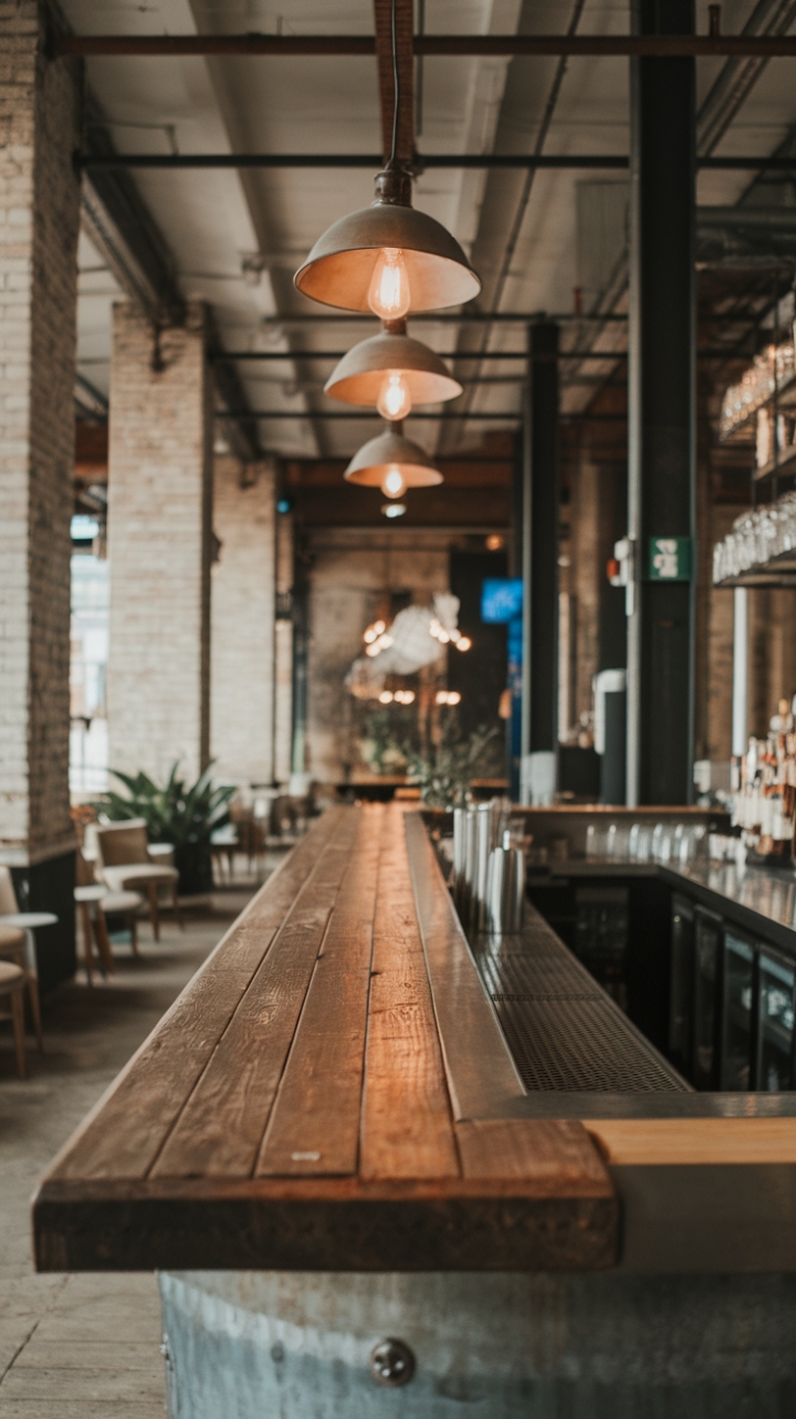 Craving a sophisticated yet relaxed vibe? This industrial-style bar is the perfect centerpiece. The raw beauty of reclaimed wood and exposed brick is balanced by sleek metal accents and soft lighting, creating a space that's both stylish and comfortable. A few simple additions—a potted plant, a couple of chairs—complete the scene, promising evenings of effortless entertaining.