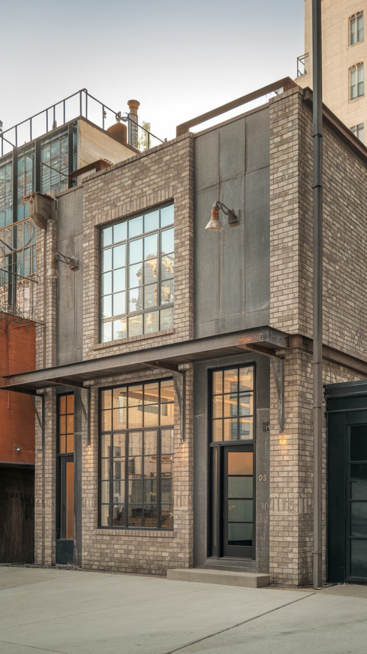 Imagine waking up to this view every day! This factory-inspired home masterfully blends raw materials with sleek aesthetics, creating a space that's both bold and inviting. The urban landscape provides the perfect contrast to its striking architecture.