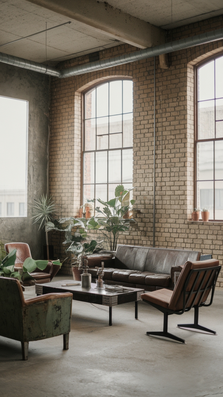 Raw urban grit meets refined industrial style in this breathtaking loft. Exposed brick, concrete floors, and vintage furniture with distressed finishes create a minimalist haven that's both edgy and inviting. The perfect blend of texture and simplicity.