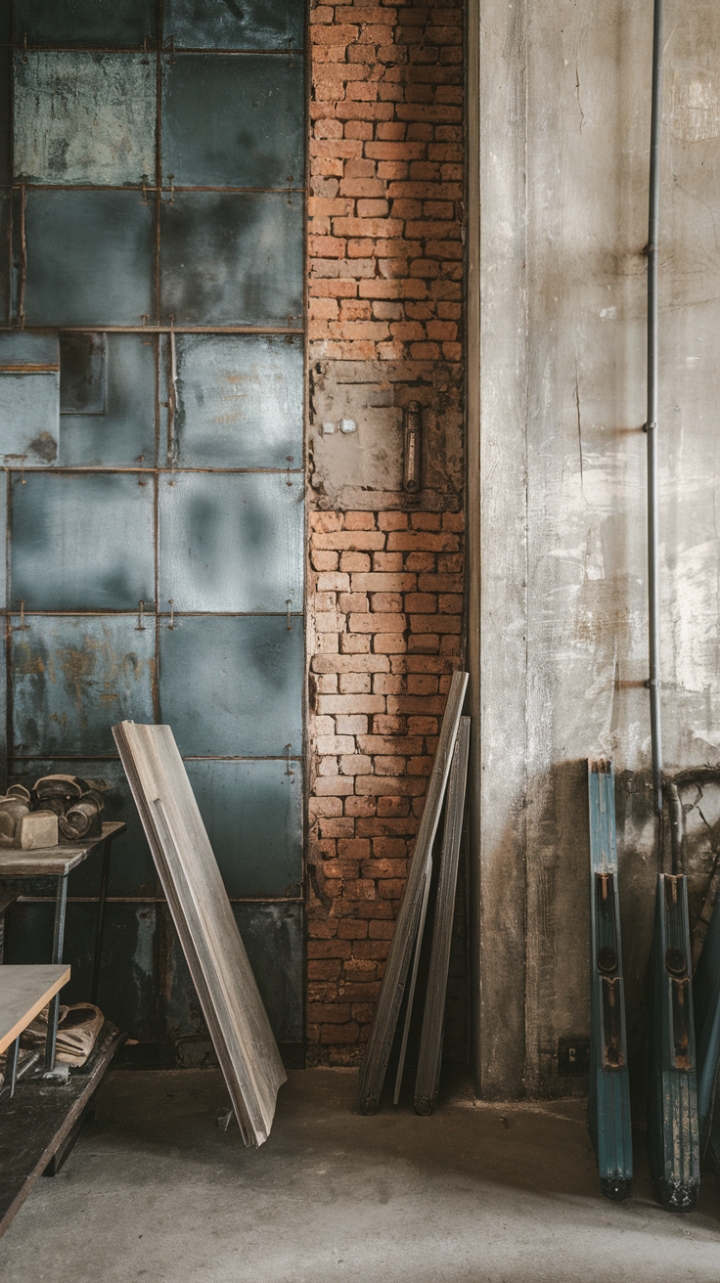 Imagine waking up in this haven of raw materials and industrial charm. This urban loft's exposed brick and metal paneling sing a song of sophisticated grit, while the concrete walls whisper tales of urban cool. The distressed aesthetic is not just a design choice; it's a statement of bold, individual style.