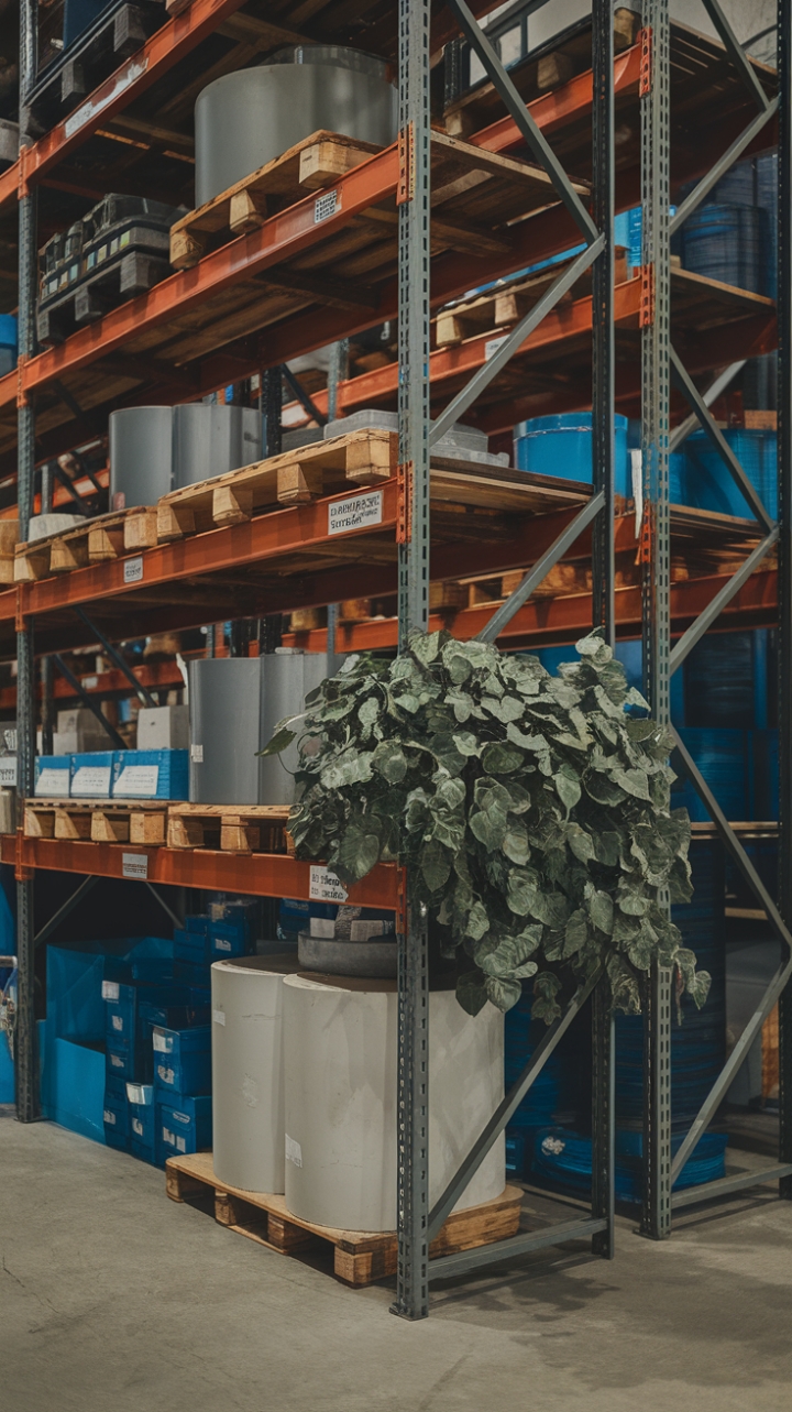 Raw, refined, and resolutely industrial: This vintage metal shelving unit, a testament to bygone warehouse aesthetics, anchors this space with its rugged charm. The interplay of textures—from the cool steel to the organic lines of the potted plant—creates a captivating visual narrative. A symphony of storage and style.