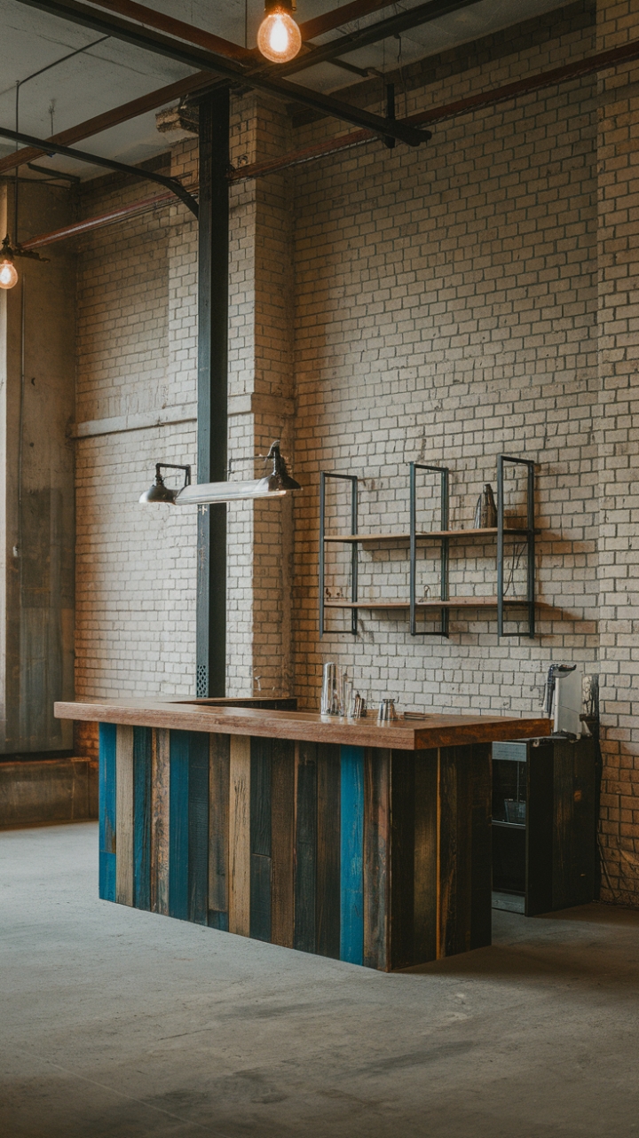 Industrial chic redefined. This loft bar is a masterclass in minimalist design, showcasing the beauty of raw materials. Exposed brick walls, a reclaimed wood countertop, and vintage lighting create a captivating contrast of textures and tones. The space is both strikingly modern and undeniably inviting, a testament to the power of understated elegance.